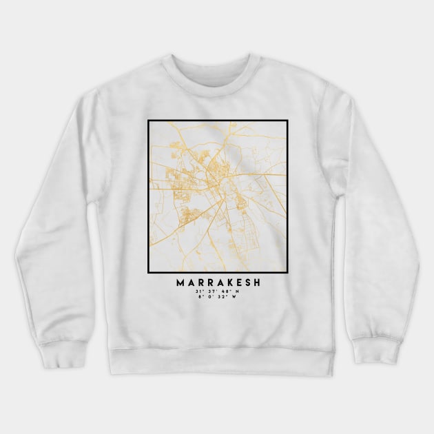 MARRAKESH MOROCCO CITY STREET MAP ART Crewneck Sweatshirt by deificusArt